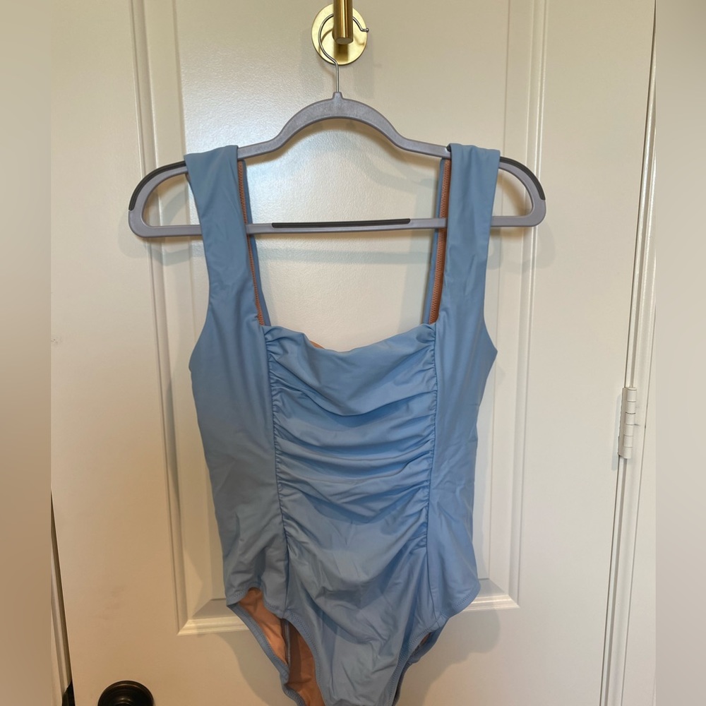 J Crew Ruched squareneck one-piece 14 NWT